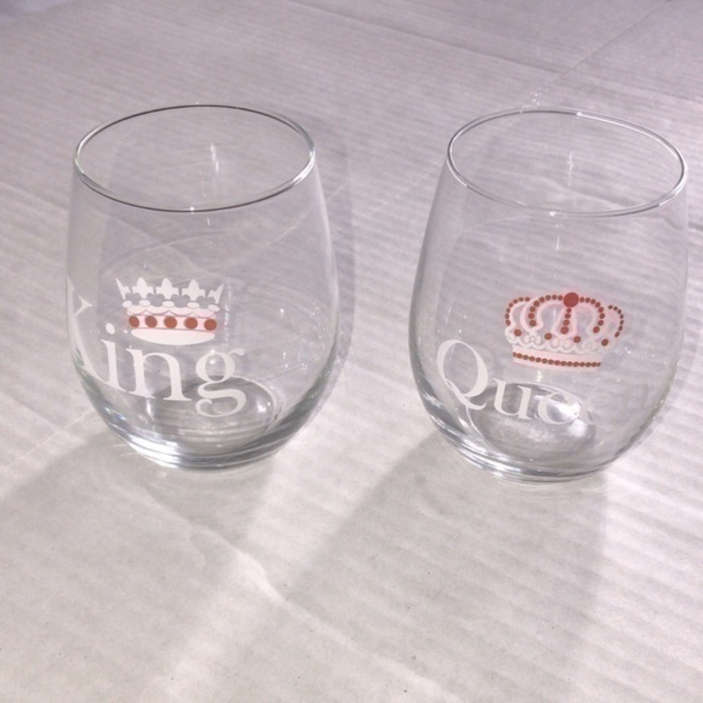 King & Queen 15oz Crystal Wine Glass Set - Picture 2 of 2